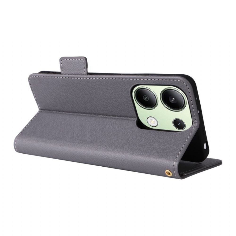Folio-hoesje Xiaomi Redmi Note 13 4g Telefoonhoesje Leren Stijl Met Riem