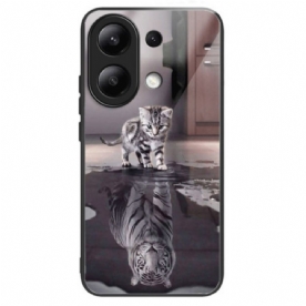 Hoesje Voor Xiaomi Redmi Note 13 4g Kat En Tijger Gehard Glas