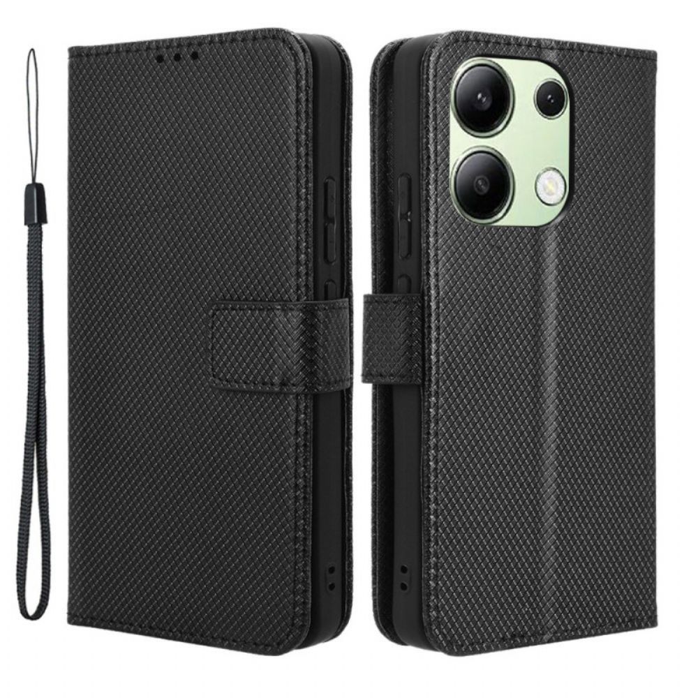 Leren Hoesje Voor Xiaomi Redmi Note 13 4g Bandjesstructuur Met Reliëf