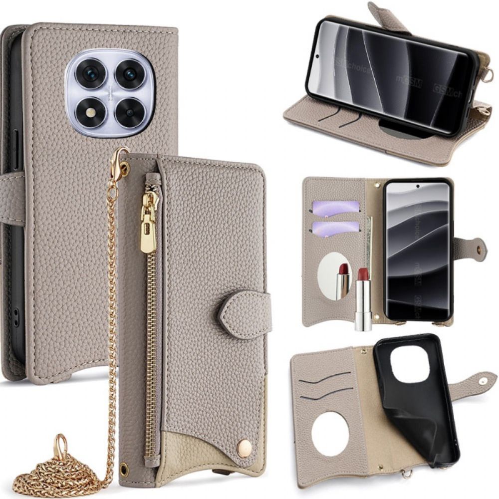 Bescherming Hoesje Xiaomi Redmi Note 14 Pro 5g Portemonnee Met Ketting