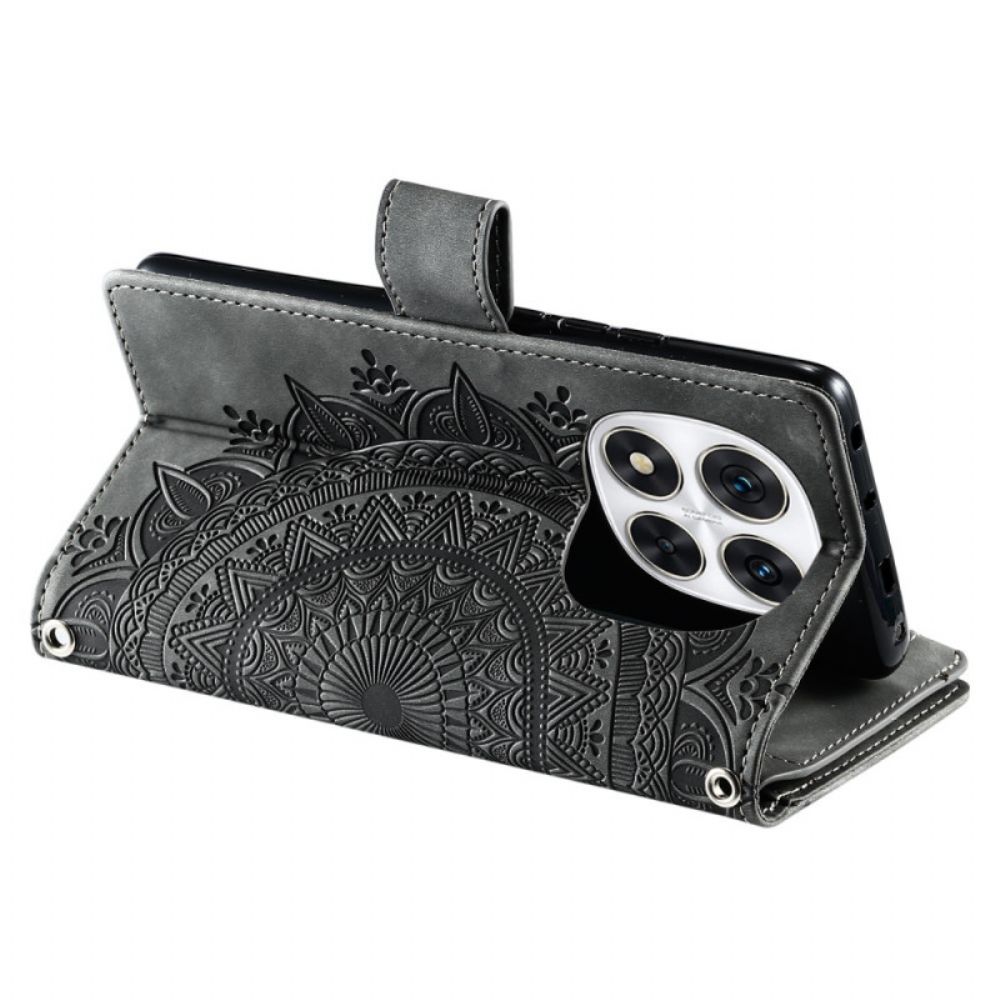 Cover Xiaomi Redmi Note 14 Pro 5g Portemonnee Met Mandala Suède-effect