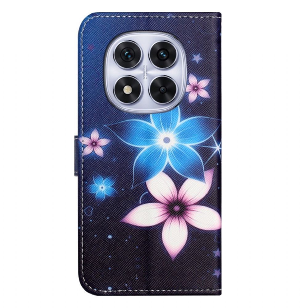 Flip Case Leren Xiaomi Redmi Note 14 Pro 5g Maanbloemen