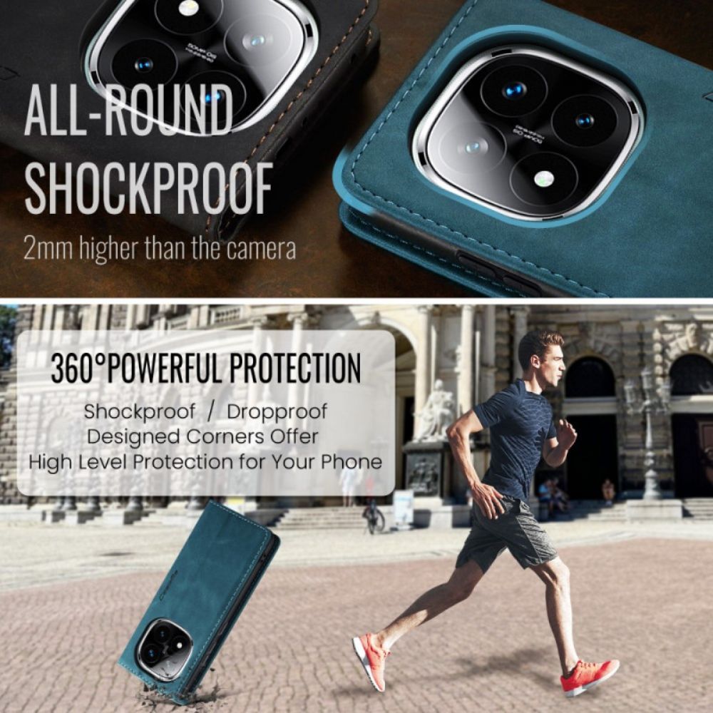 Folio-hoesje Xiaomi Redmi Note 14 Pro 5g Caseme Suède-effect