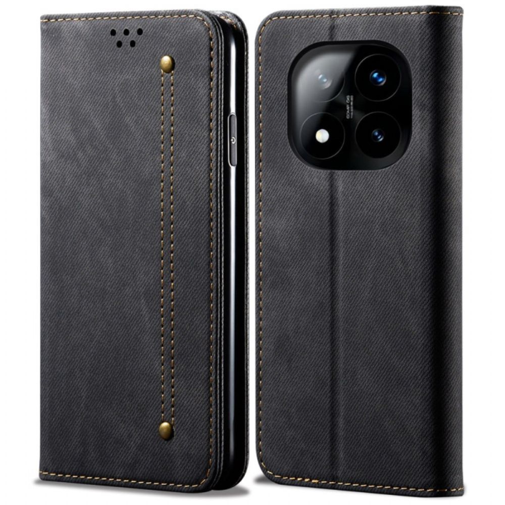 Folio-hoesje Xiaomi Redmi Note 14 Pro 5g Denimstof Bescherming Hoesje