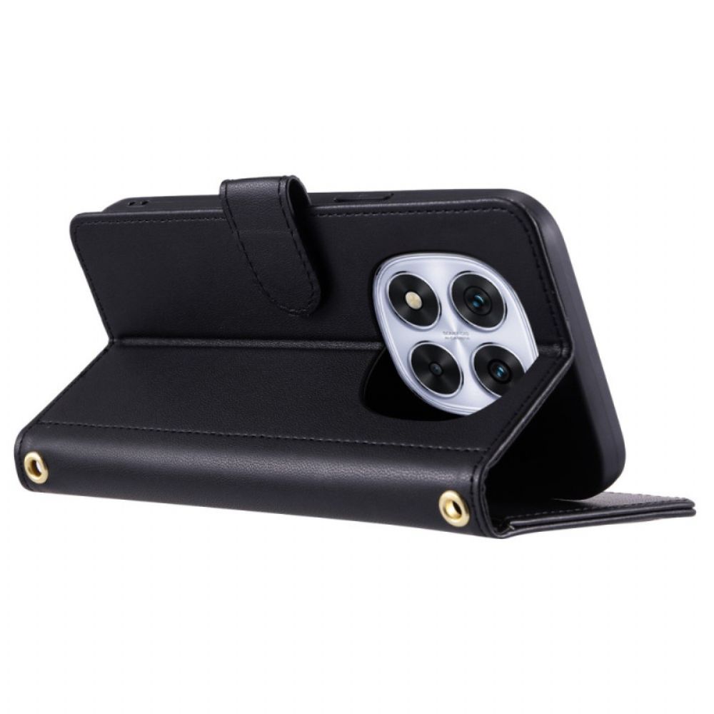 Folio-hoesje Xiaomi Redmi Note 14 Pro 5g Telefoonhoesje Gewatteerde Elegantie