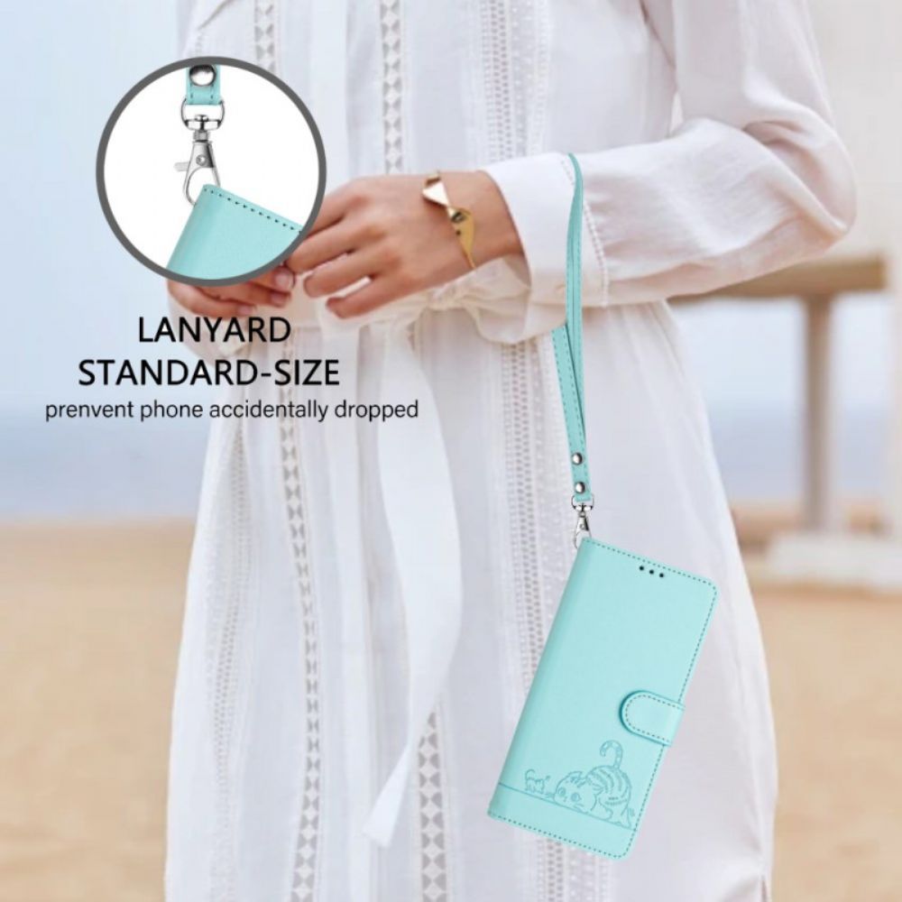 Folio-hoesje Xiaomi Redmi Note 14 Pro 5g Telefoonhoesje Rfid-bescherming Kattenscène