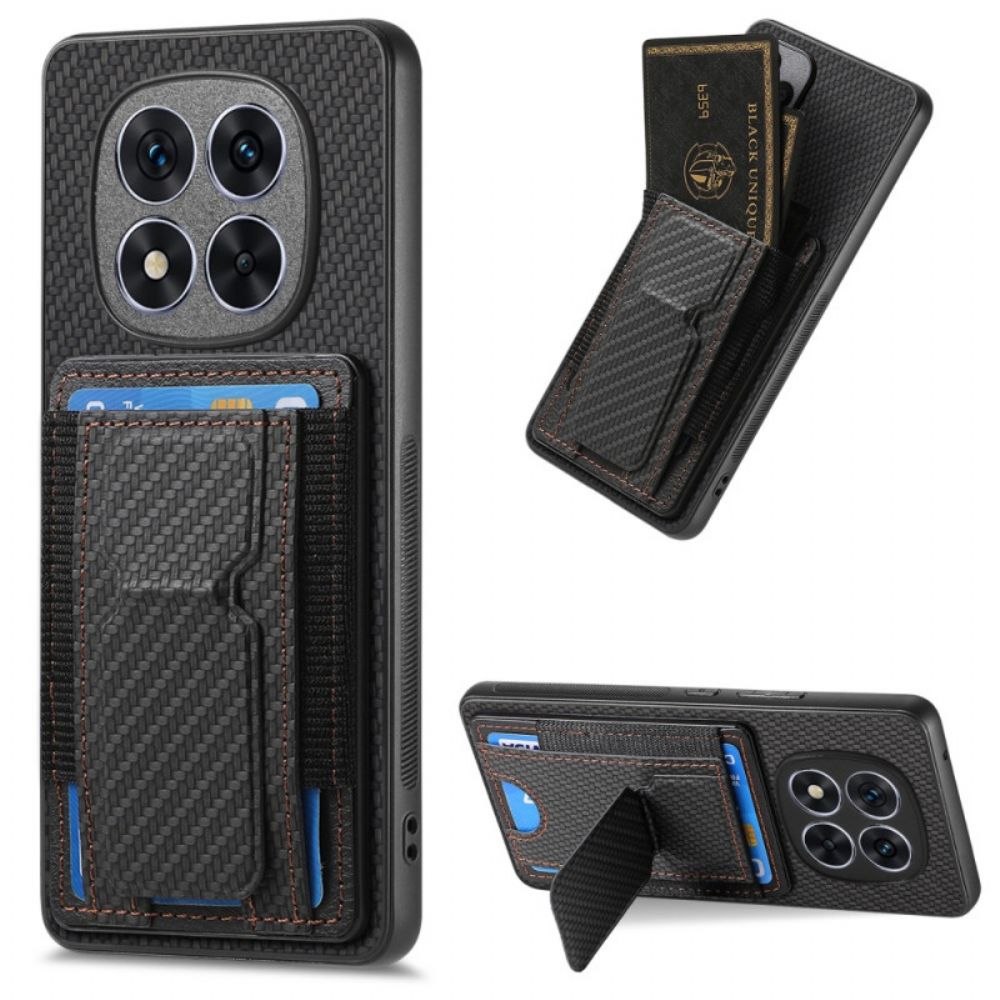 Hoesje Xiaomi Redmi Note 14 Pro 5g Koolstofvezel Standaard En Kaarthouder