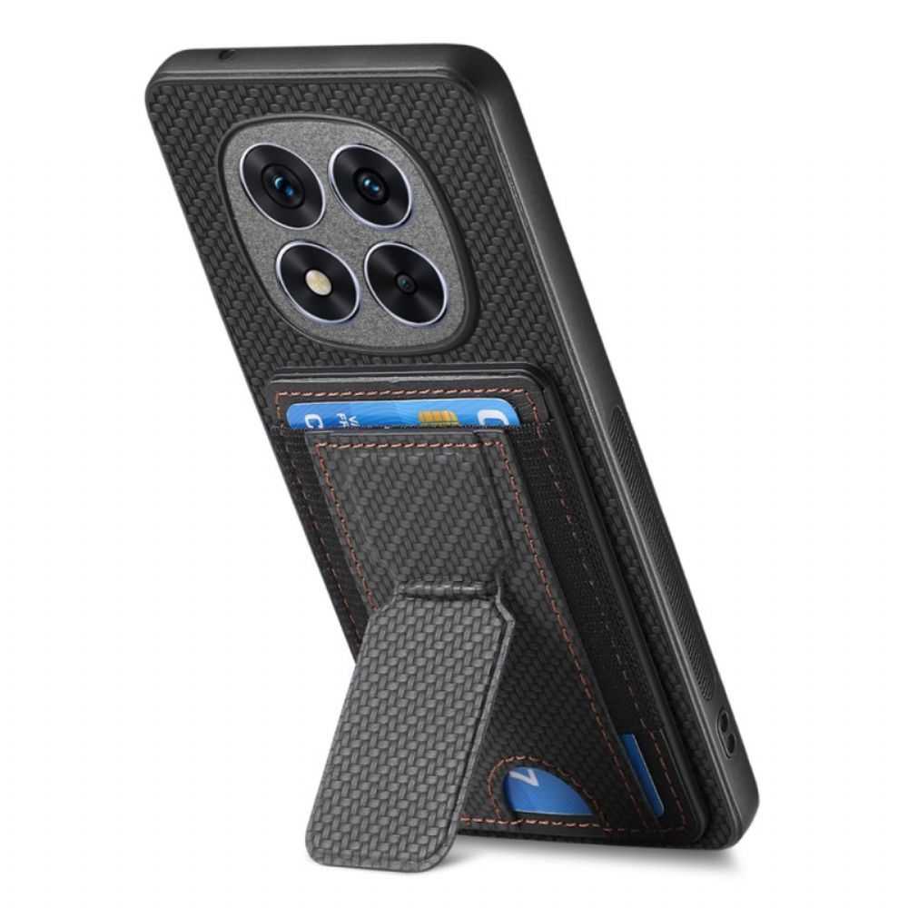 Hoesje Xiaomi Redmi Note 14 Pro 5g Koolstofvezel Standaard En Kaarthouder