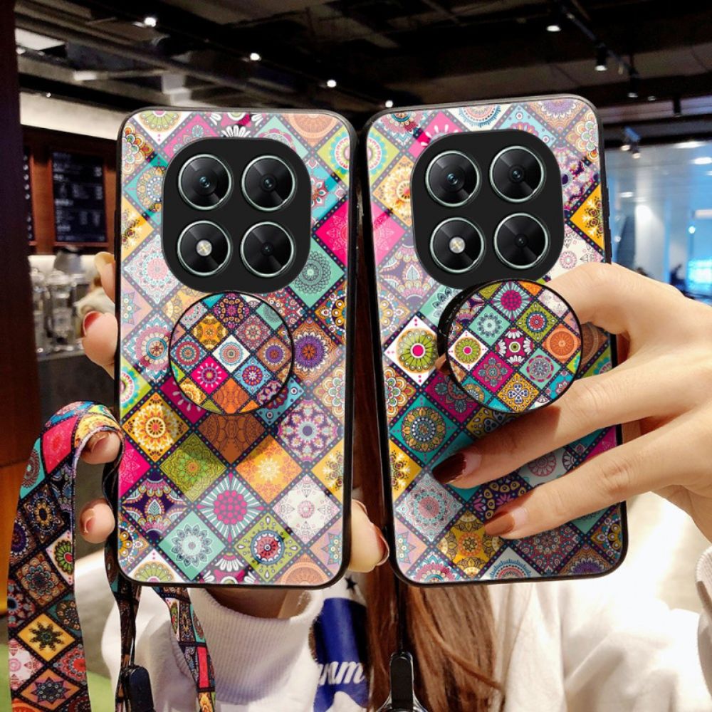 Hoesje Xiaomi Redmi Note 14 Pro 5g Patchwork Bandje En Ringhouder