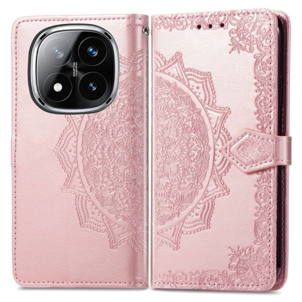 Leren Hoesje Voor Xiaomi Redmi Note 14 Pro 5g Barokke Mandala