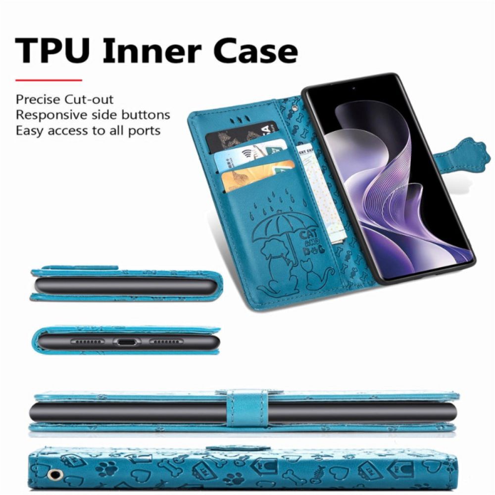 Leren Hoesje Xiaomi Redmi Note 14 Pro 5g Geanimeerd Dieren