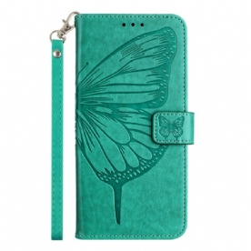 Leren Hoesje Xiaomi Redmi Note 14 Pro 5g Grafische Vlinder Bescherming Hoesje