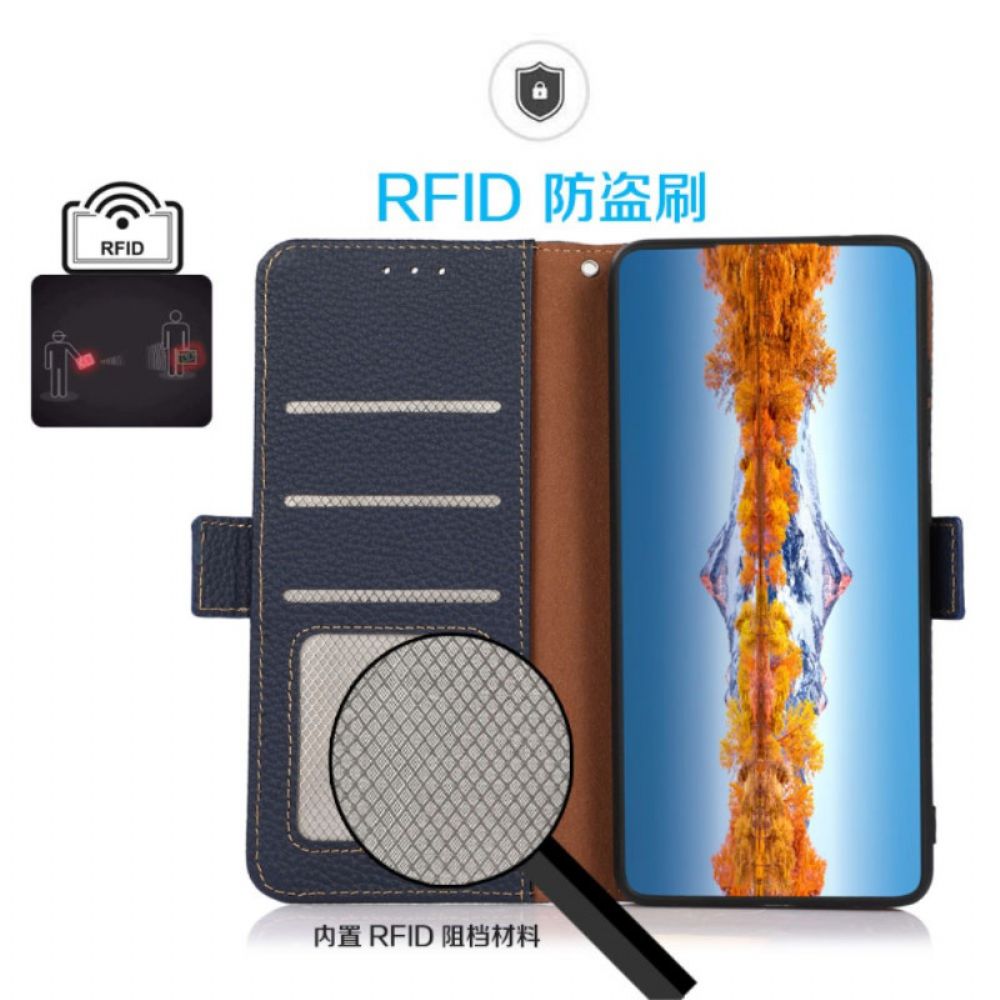 Leren Hoesje Xiaomi Redmi Note 14 Pro 5g Kazneh Rfid-beschermend Leer Bescherming Hoesje