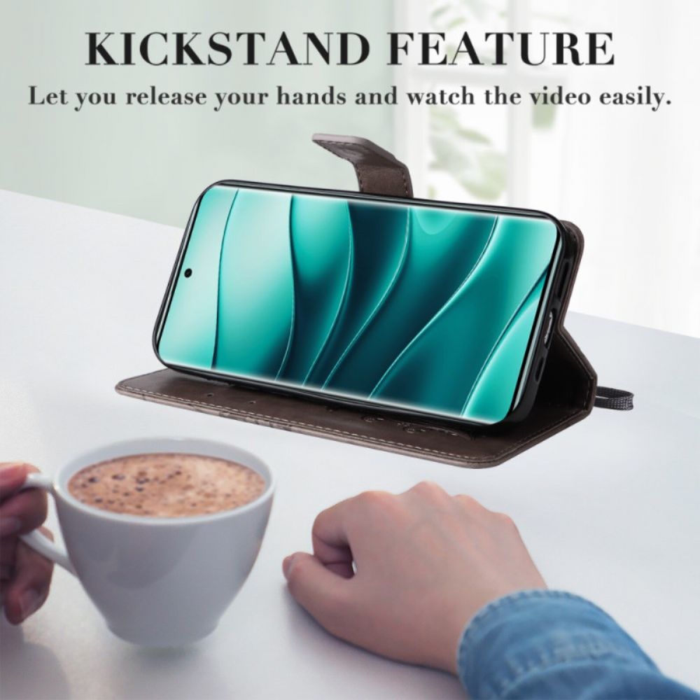 Leren Hoesje Xiaomi Redmi Note 14 Pro 5g Reuzenvlinders Bescherming Hoesje