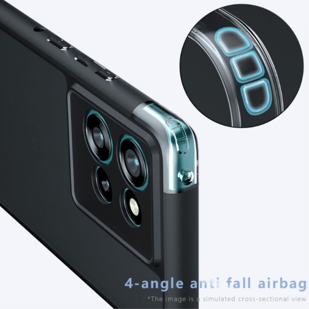 Hoesje Motorola Edge 50 Zwart Transparant Bescherming Hoesje