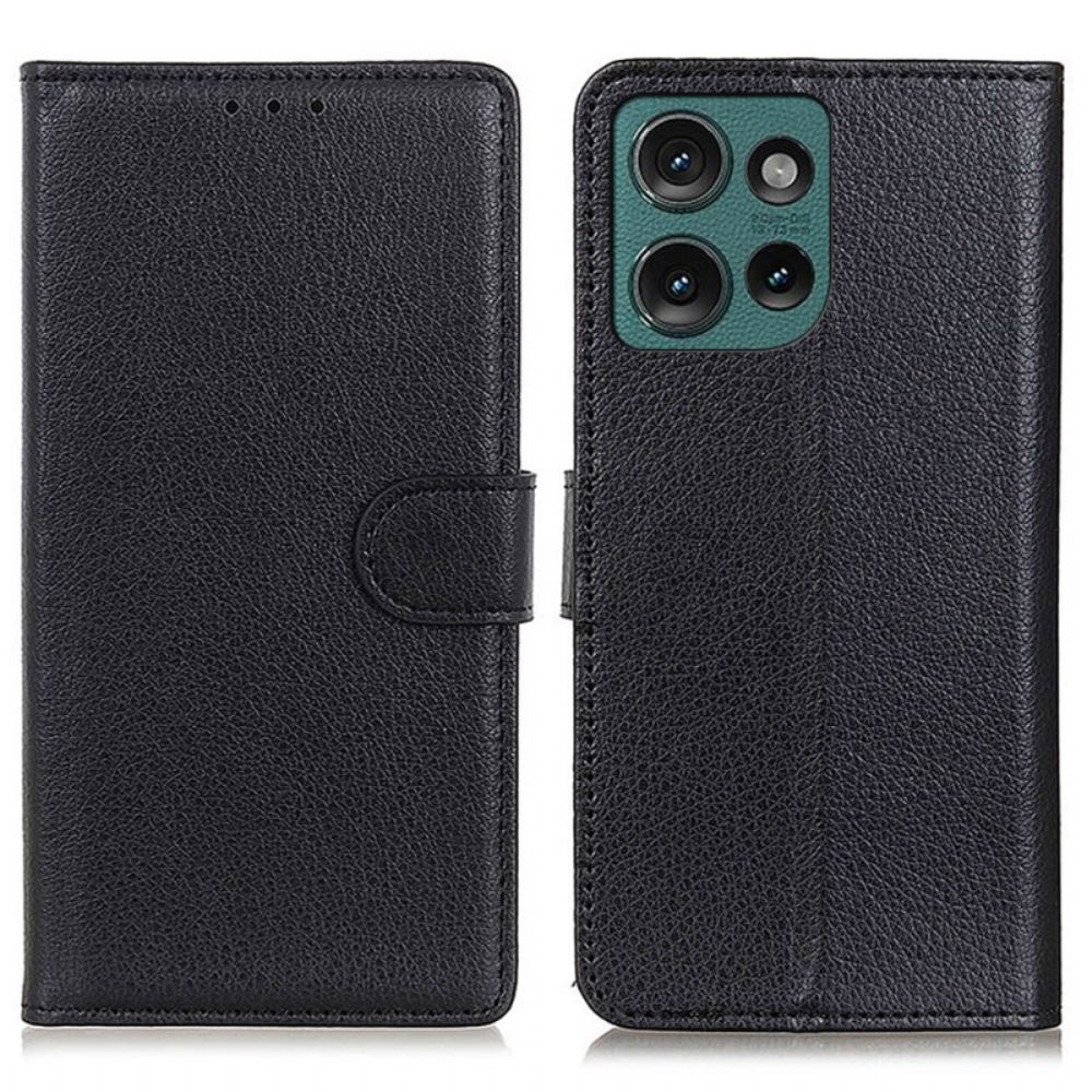Leren Hoesje Motorola Edge 50 Traditioneel Kunstleer Bescherming Hoesje