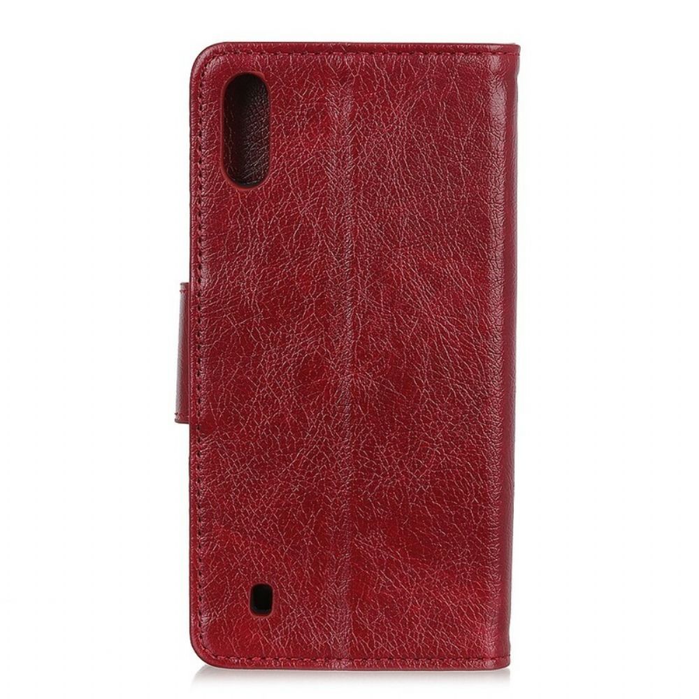 Folio-hoesje voor Samsung Galaxy A10 Chique Glanzend Leereffect