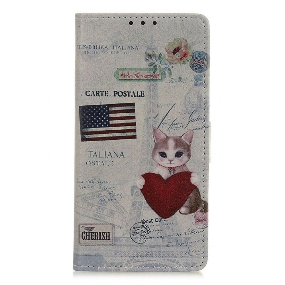 Folio-hoesje voor Samsung Galaxy A10 Reizende Kat