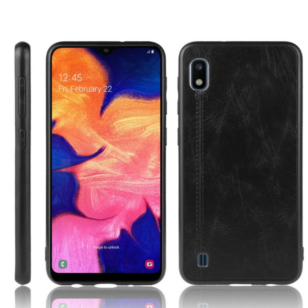 Hoesje voor Samsung Galaxy A10 Naad Leereffect