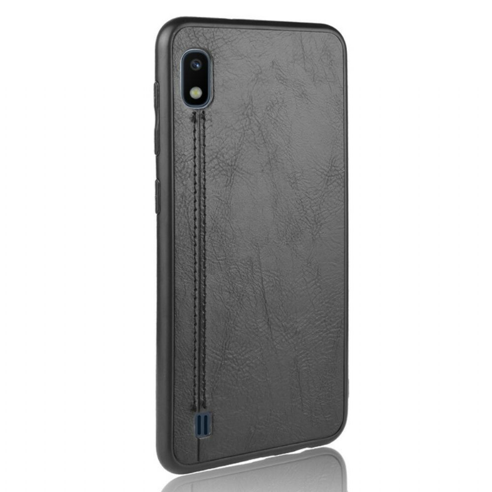 Hoesje voor Samsung Galaxy A10 Naad Leereffect