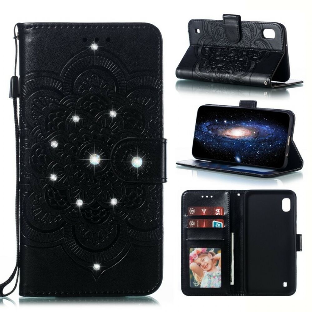 Leren Hoesje voor Samsung Galaxy A10 Mandala En Diamanten