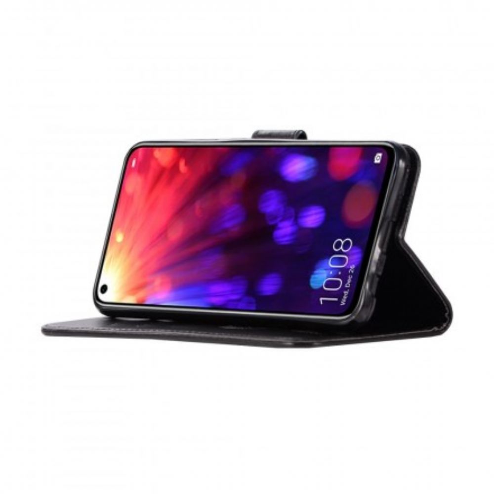 Flip Case voor Honor View 20 Leer Effect Catch Dreams Owl