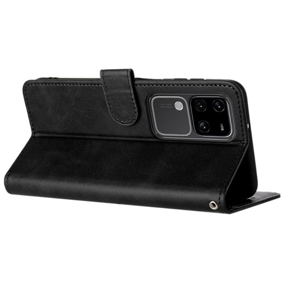 Leren Hoesje Voor Vivo V30 5g Lederlook Met Band