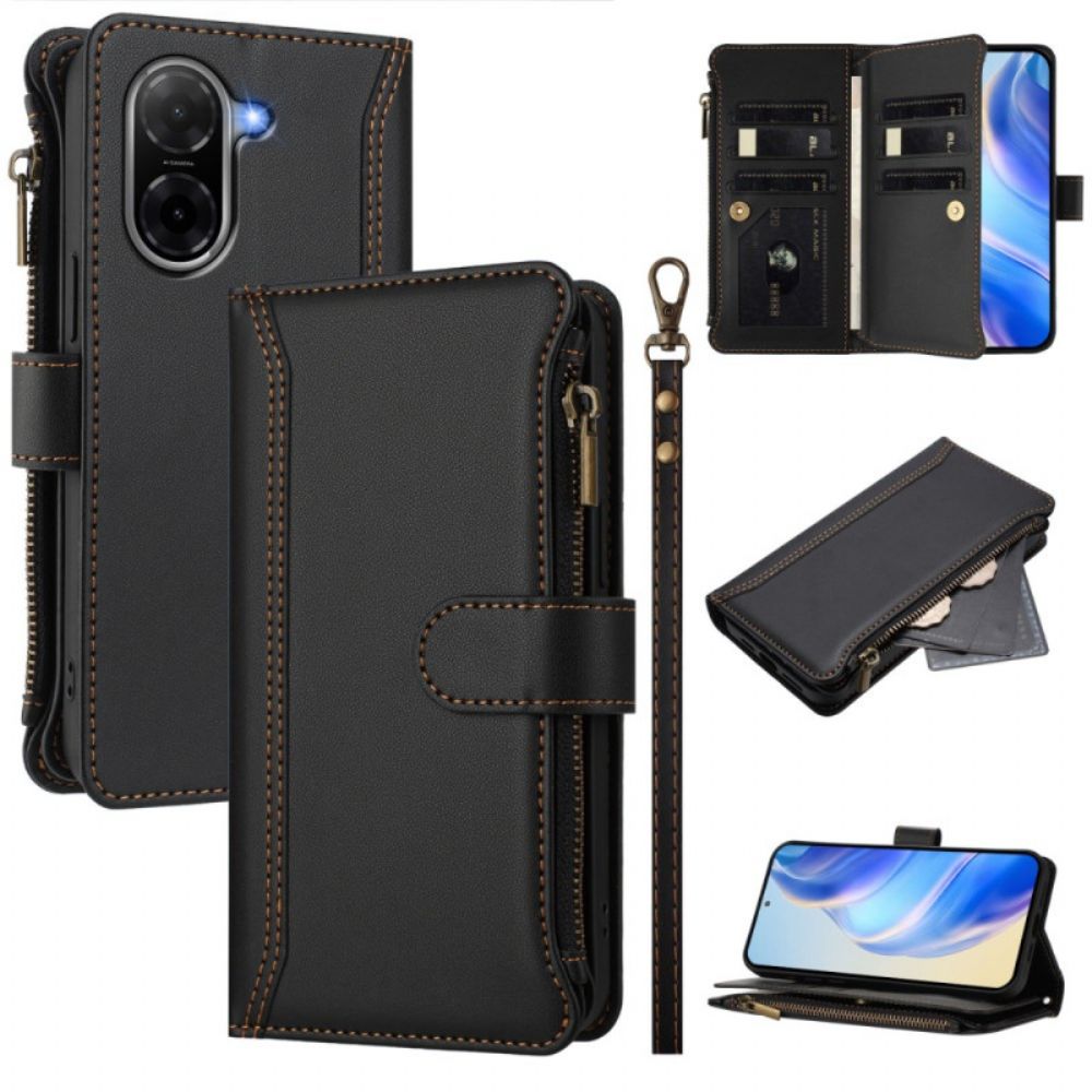 Bescherming Hoesje Poco C71 Portemonnee Met 9 Kaartsleuven En Koord