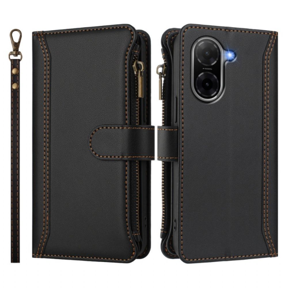 Bescherming Hoesje Poco C71 Portemonnee Met 9 Kaartsleuven En Koord