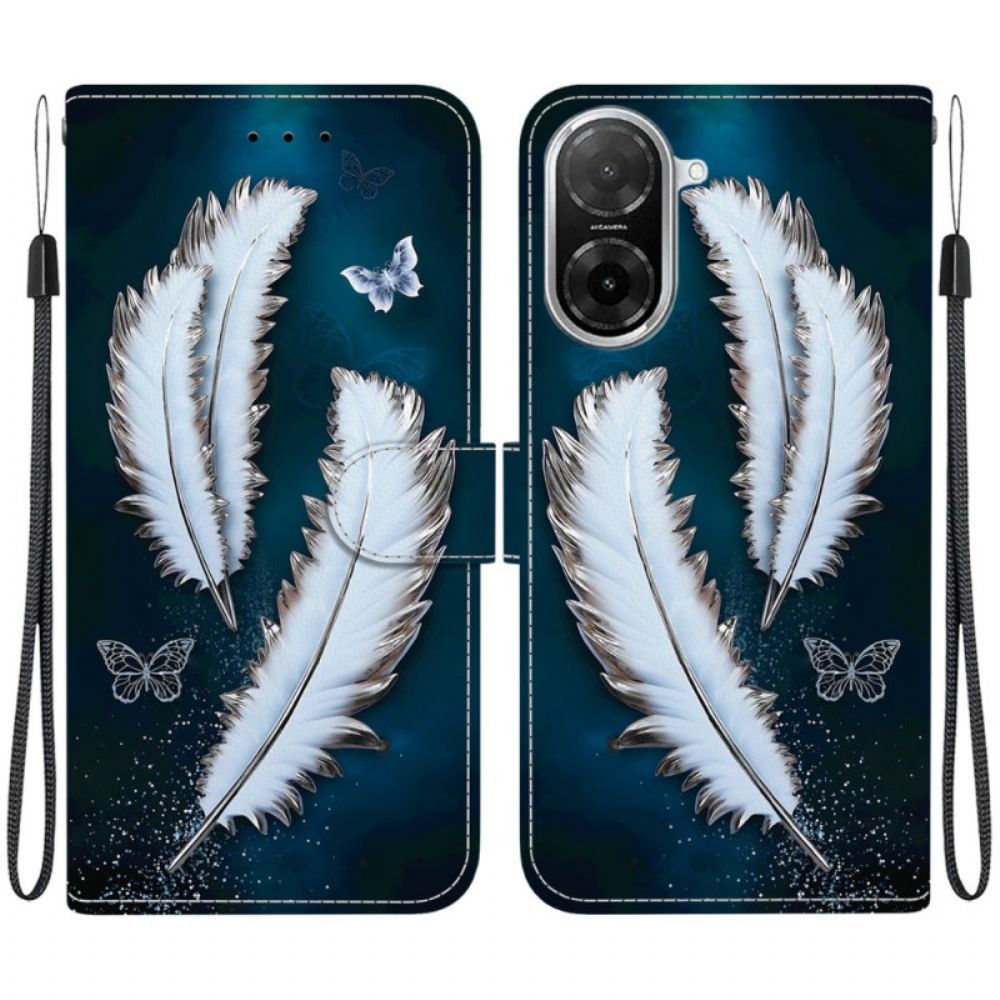 Bescherming Hoesje Poco C71 Witte Veren