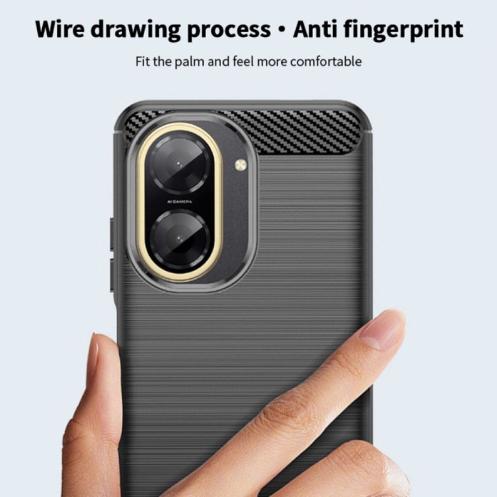 Cover Hoesje Poco C71 Telefoonhoesje Geborsteld Koolstofvezel