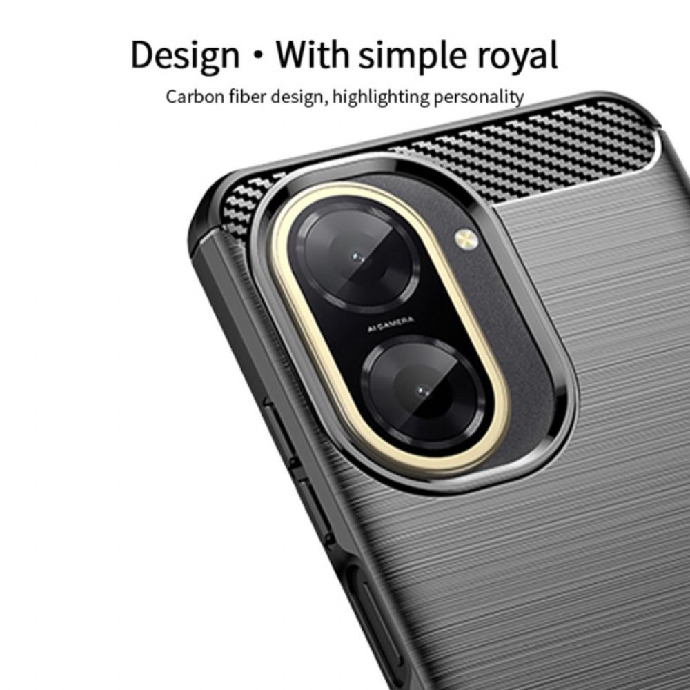 Cover Hoesje Poco C71 Telefoonhoesje Geborsteld Koolstofvezel