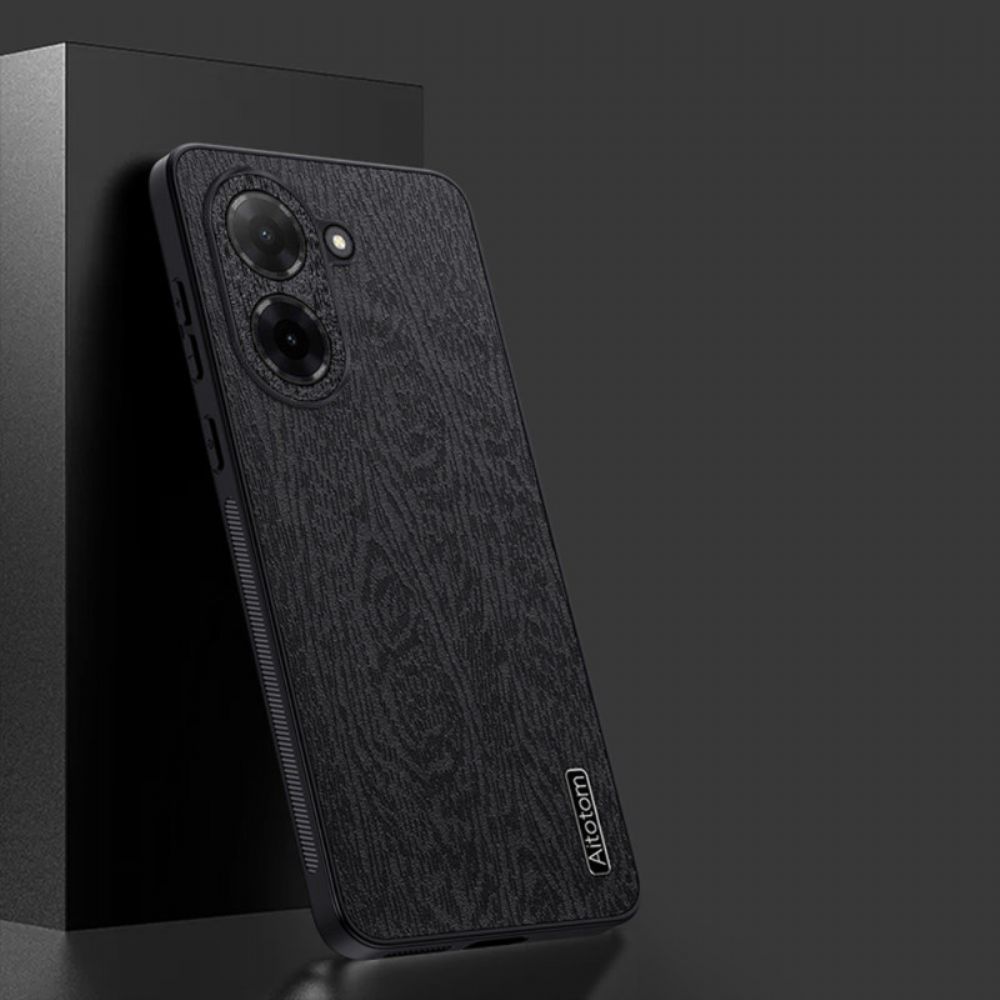 Cover Hoesje Poco C71 Telefoonhoesje Houtnerf