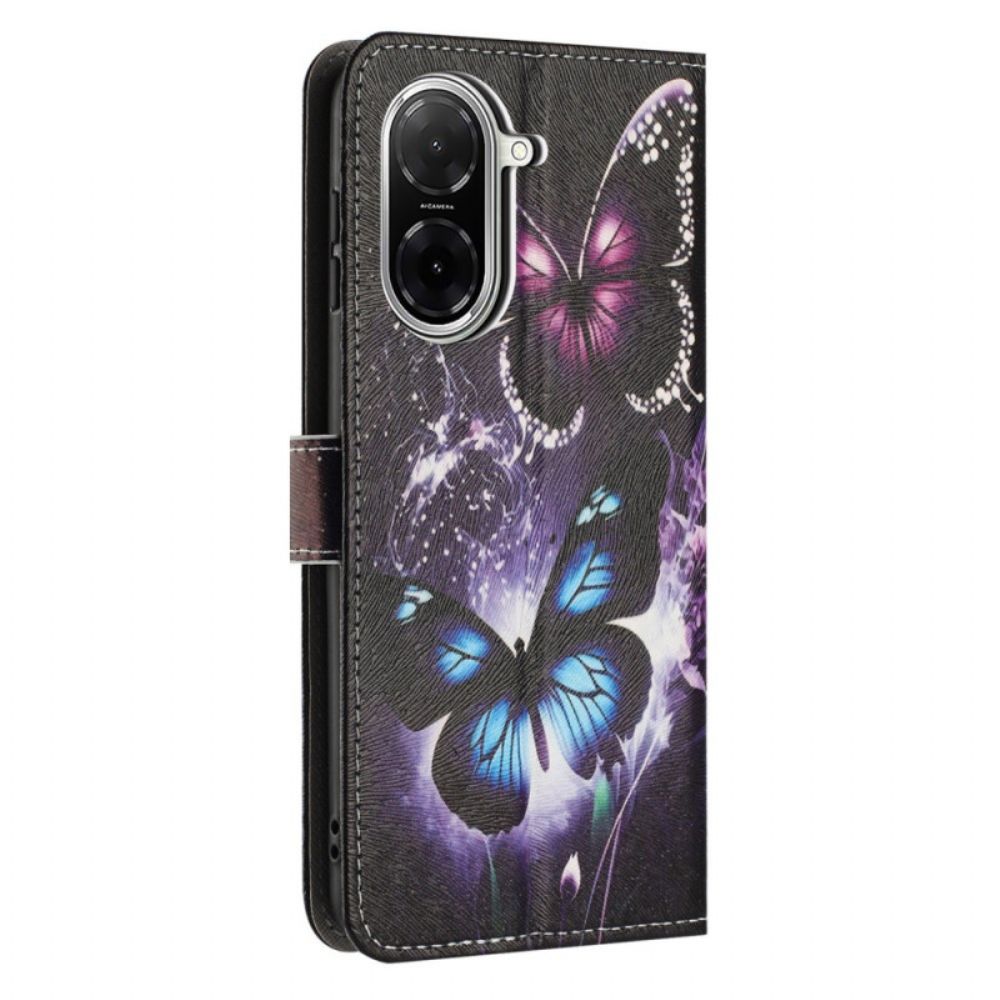 Flip Case Leren Poco C71 Twee Vlinders