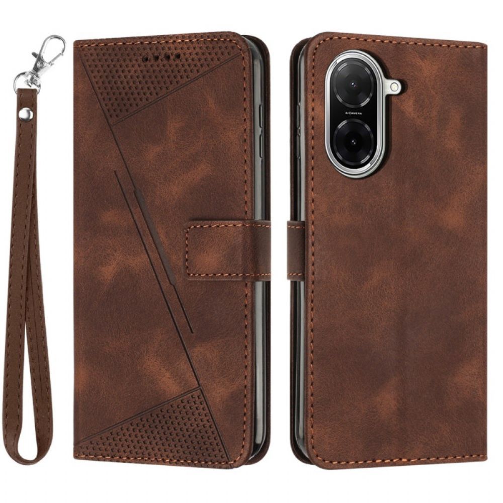 Folio-hoesje Poco C71 Lijndesign Met Bandje