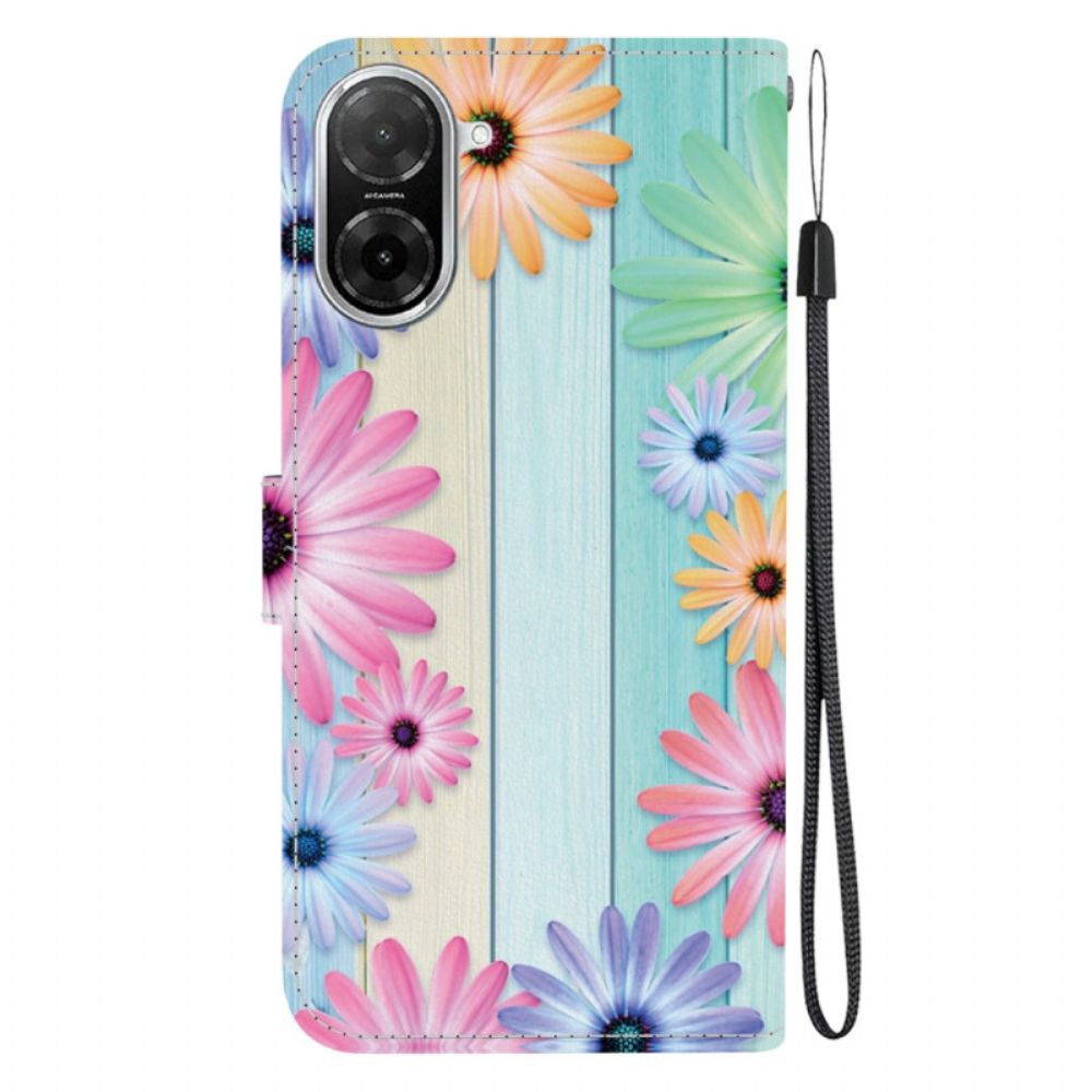 Folio-hoesje Poco C71 Telefoonhoesje Kleurrijke Zonnebloemen