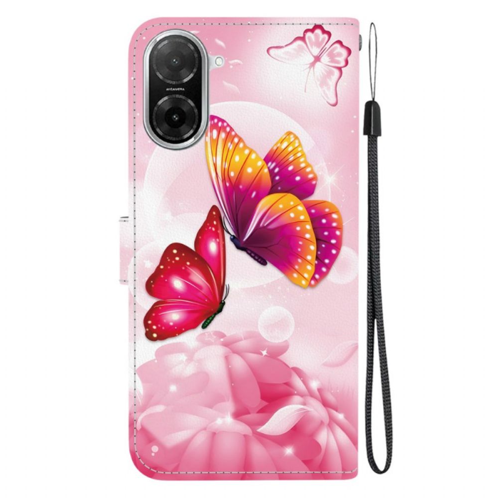 Folio-hoesje Poco C71 Telefoonhoesje Roze Vlinders