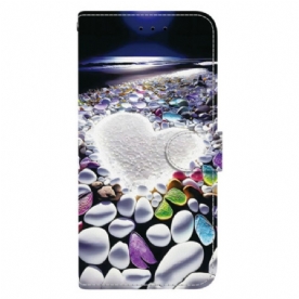 Folio-hoesje Poco C71 Wit Hart