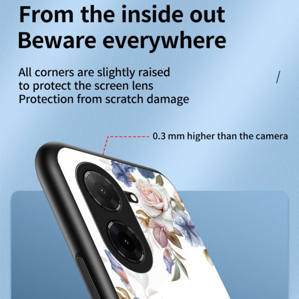 Hoesje Poco C71 Bloemen Gehard Glas