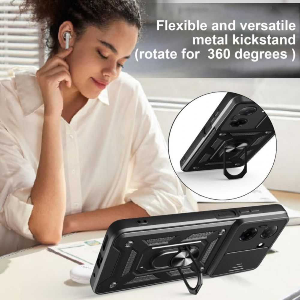 Hoesje Poco C71 Schuifbare Cameracover En Ringhouder