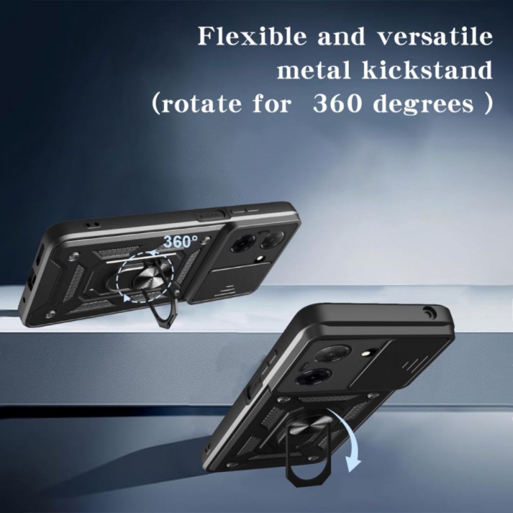 Hoesje Poco C71 Schuifbare Cameracover En Ringhouder