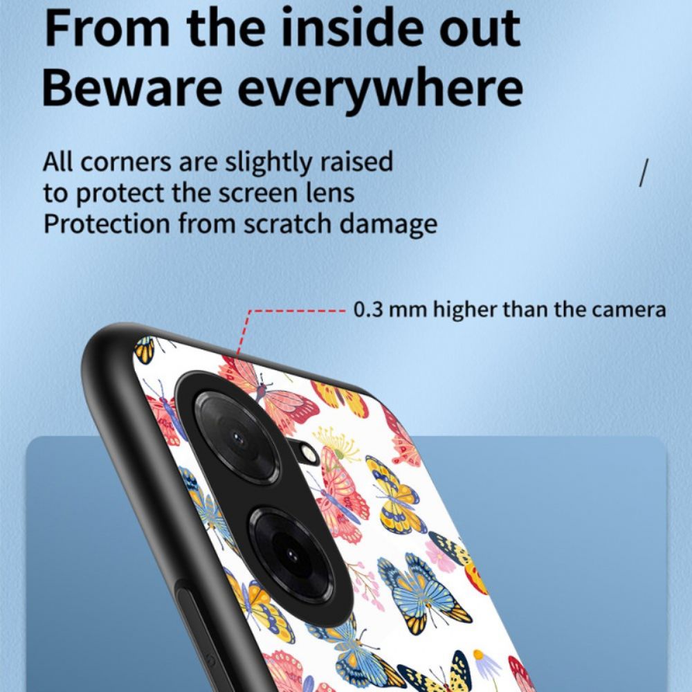 Hoesje Poco C71 Vlinder Gehard Glas Bescherming Hoesje