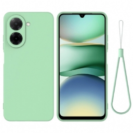 Hoesje Poco C71 Vloeibare Siliconen Met Koord Bescherming Hoesje