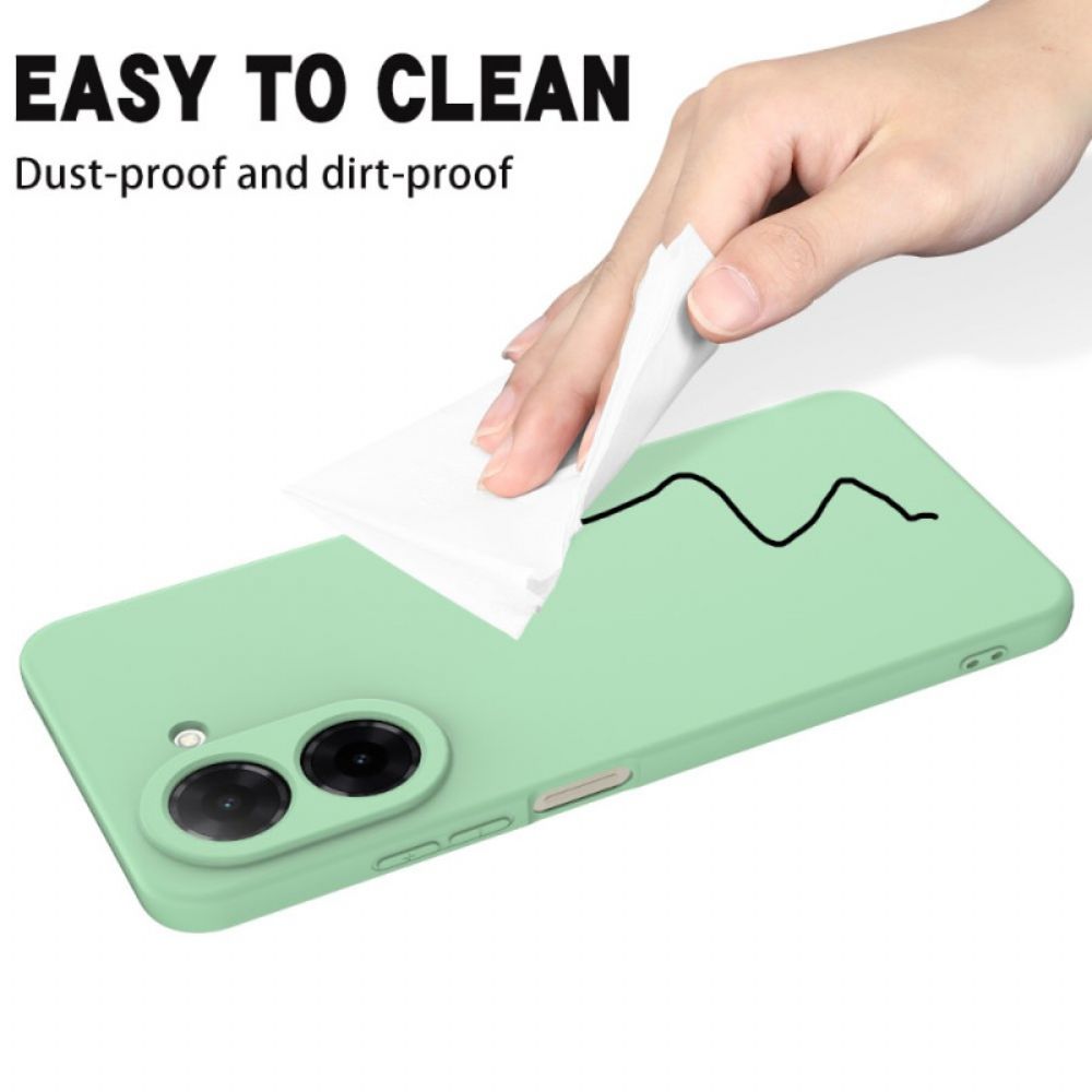 Hoesje Poco C71 Vloeibare Siliconen Met Koord Bescherming Hoesje