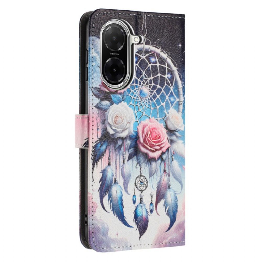 Leren Hoesje Poco C71 Bloemendromenvanger Bescherming Hoesje