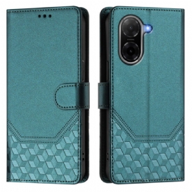 Leren Hoesje Poco C71 Honingraatpatroon Bescherming Hoesje