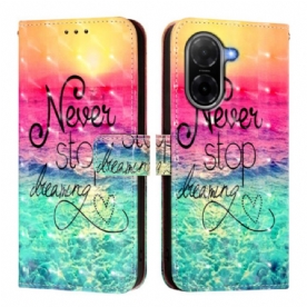 Leren Hoesje Poco C71 Never Stop Dreaming