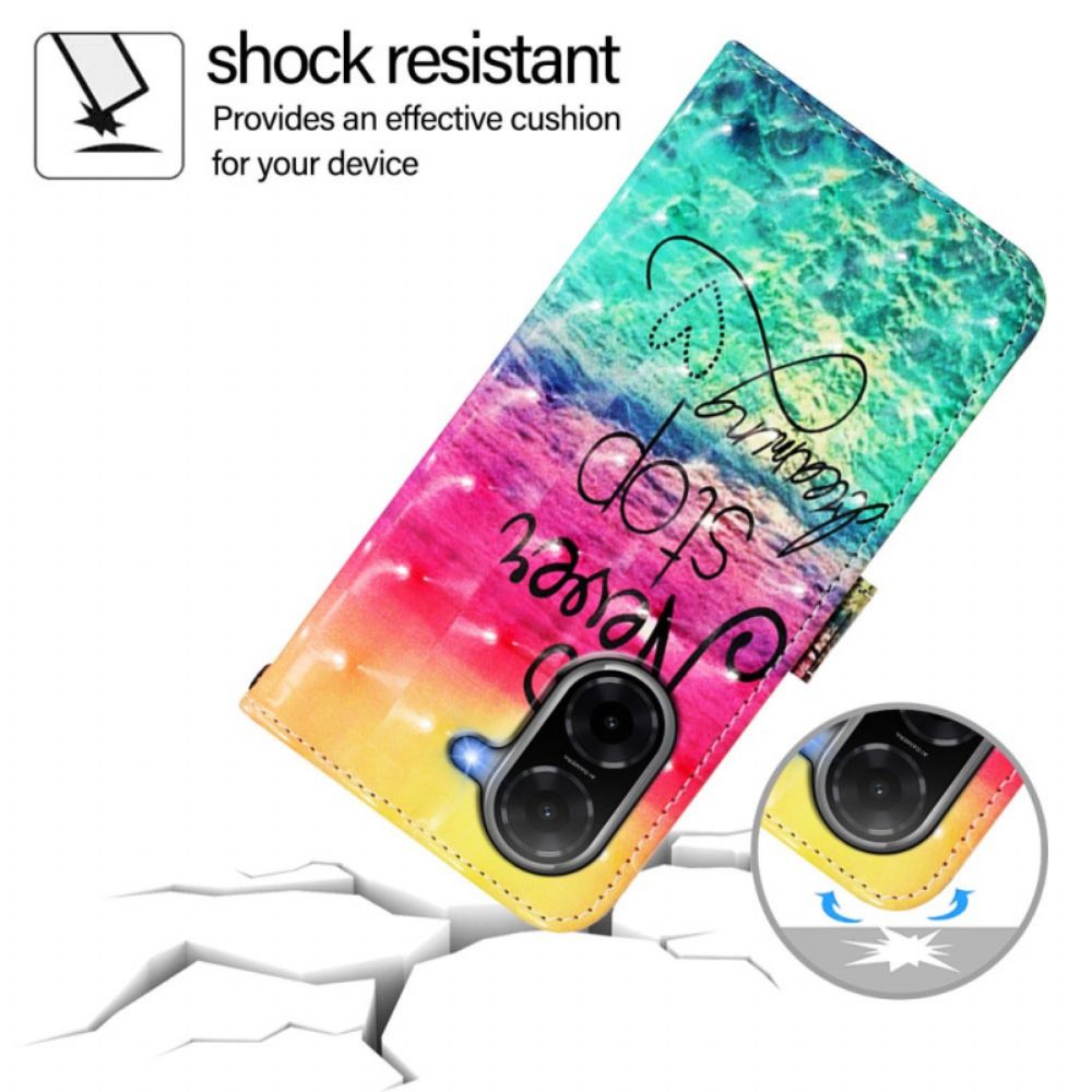 Leren Hoesje Poco C71 Never Stop Dreaming