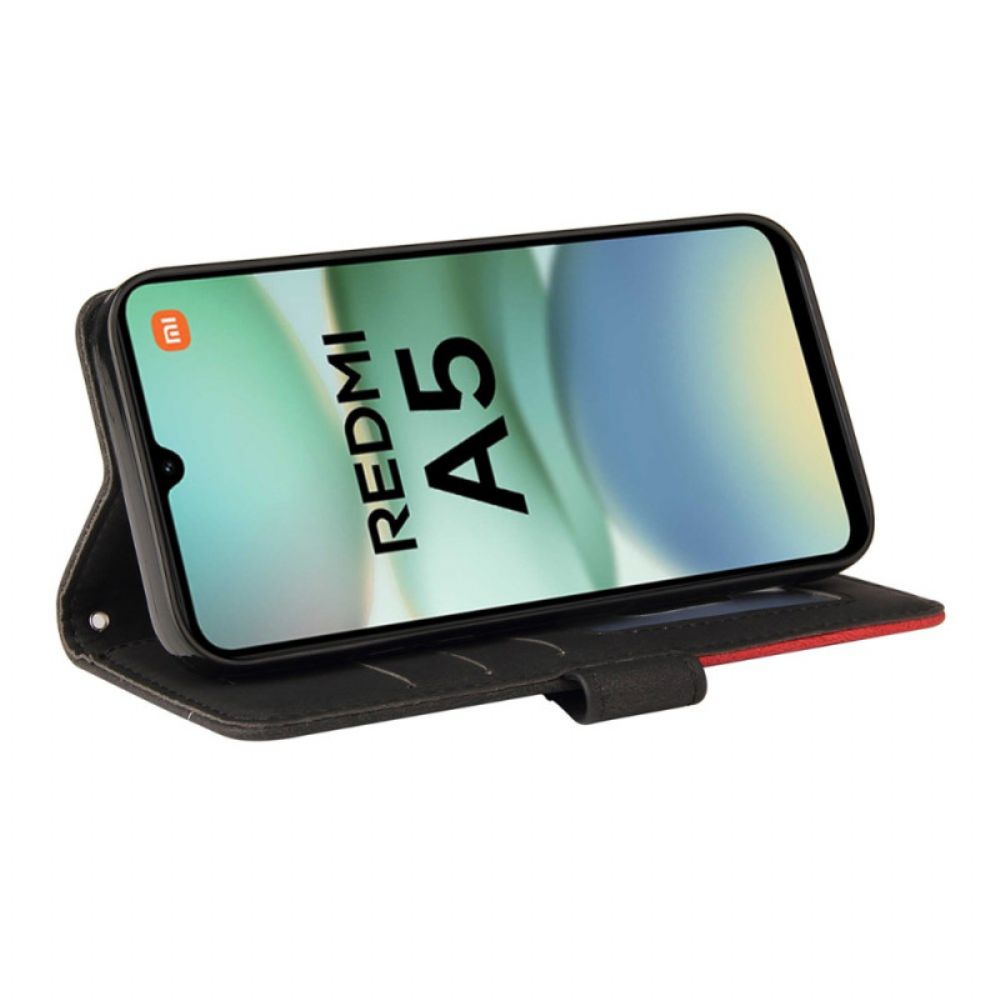 Leren Hoesje Poco C71 Tweekleurige Rimpel Bescherming Hoesje