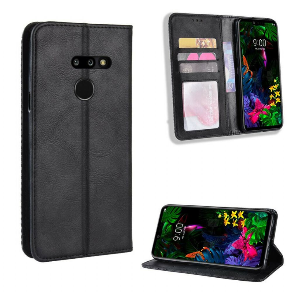 Bescherming Hoesje voor LG G8 ThinQ Folio-hoesje Vintage Gestileerd Leereffect